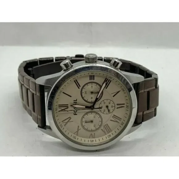 Fossil BQ2091 Men's Watch Analog Stainless Steel Band Brown Round Quartz D621 - Picture 5 of 9
